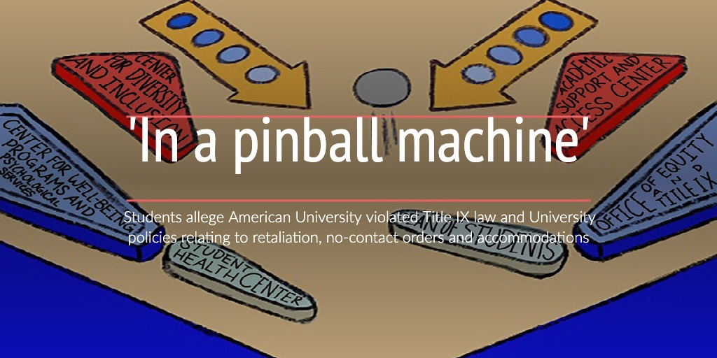 In a pinball machine: Students alleged American University violated Title IX laws and University policies relating to retaliation, no-contact orders and accommodations